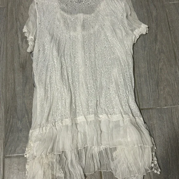 LIKE NEW! Women's Elena Wang Sheer Boho Layered Top - MEDIUM - Picture 10 of 13